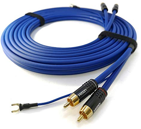Selected Cable Cavo audio schermato, 15 m, 2 X 0,35 mm², cavo di massa extra lungo, 1 X 0,35 mm², connettore RCA placcato oro – SC81-K3-1500