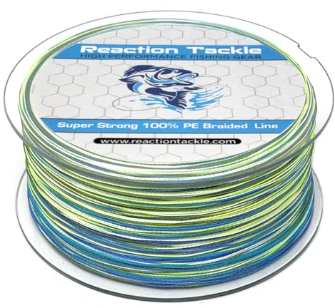 Reaction Tackle Braided Fishing Line Camo Aqua 65LB 300yd