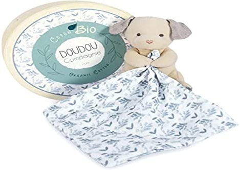 Doudou et Compagnie DC3965 Schmusetuch für Hunde, flach, Bio, Blau, 25 cm