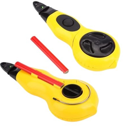 Beufee 2pcs Chalk Line Marker, Ink Marker Auto Callback String Level Instrument Tool Measuring Layout Chalk Lines for Making Wood Table Chair Desk Shelf Sofa Bed