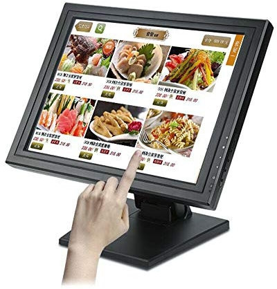 WSIKGHU 15 Inch Touchscreen Monitor POS Cash Monitor Monitors for POS System Touchscreen Display with High Resolution and Colour for Retail and Point-of-Sale