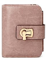 PORRASSO Geldbörse Damen Mode Geldbeutel RFID Schutz Kleine Portemonnaie PU Kreditkartenetui mit 11 Kartenfächern Frauen Brieftasche Rosa