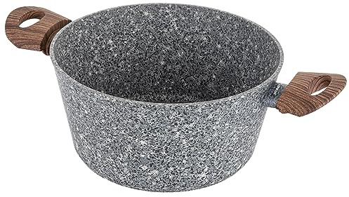 FLORINA Topf aus Aluminium (4,1 l) 24 cm I Kochtopf mit Glasdeckel I Soft-Touch Griff und 3-lagige Beschichtung I Antihaftbeschichtet I Ideal für Induktionsherd, Gasherd und Elektroherd