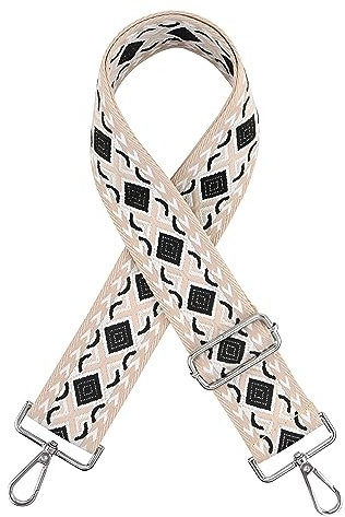 Sanrolax Verstellbar Schultergurt,5cm Breite Nylon Canvas Taschengurt, Läng 75 cm bis 135 cm,Schultergurt für taschen,Umhängetaschen, Tragegurt Tasche, Handtaschen (Beige)