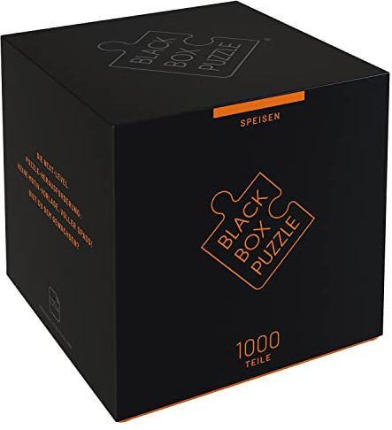 Misu Black Box Puzzle 1000 Teile, Blackbox Puzzel mit Überraschungs-Motiv ohne Vorlage, Impossible Puzzle schwer für Erwachsene und Kinder ab 14 Jahren, Puzzle Box Speisen 2023 Edition