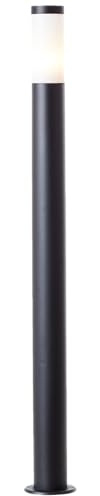 Lightbox Außen Pollerlampe mit 1,1 m Höhe - Ø 12 cm - moderne Outdoor | Pollerlampe, 1,1 m Höhe, Ø 12 cm, E27, max. 20 W, IP44, schwarz
