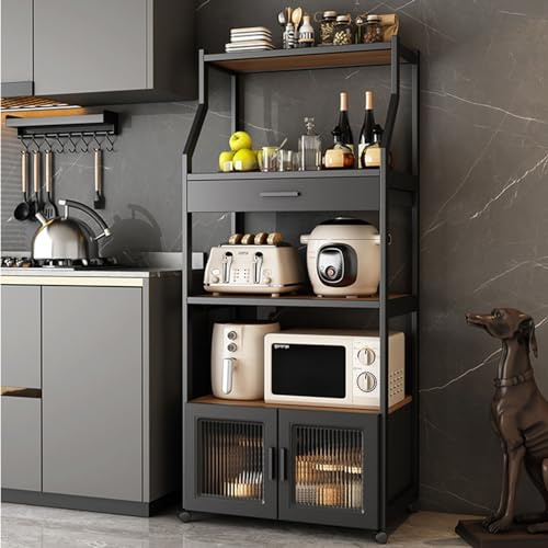 Étagère De Cuisine Rangement, Armoire De Cuisine avec 4 Roulettes Roulantes,Mobile Buffet Meuble De Rangement, Étagère Micro-Ondes, pour Salle À Manger, Salon, Armoire Multi-rangements ( Size : A 70x4