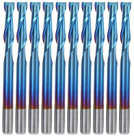 Hartmetall-Fräser, Blaue Nano-Beschichtung, 2 Schneiden, Flacher, 3,175 Mm, für PCB, SMT, CNC-Leiterplatten