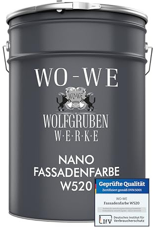 WO-WE Nano Fassadenfarbe W520 Wandfarbe für Außen Mauer Fassade Weiß - 2,5L