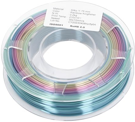 Silk Rainbow PLA-Filament, 1,75 Mm, Farbdrucker-Filament, 3D-Drucker-Filament, Gleichbleibende Kompatibilität und Vielseitigkeit, Glänzende Seide für 200 G