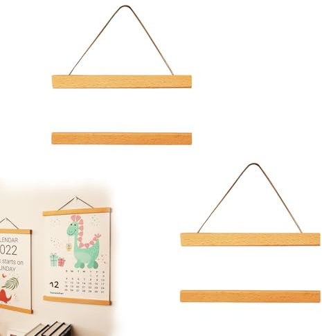 Molyorch 2 Pezzi Magnetico Poster Telaio, Ganci per Cornice per Poster in Legno, Magnetico Poster Telaio per Elegante Decorazione Murale Poster da Esposizione(21 cm)