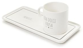 Nuvole di Stoffa Tazza da latte con vassoio in porcellana My Home Country- Shabby Chic 160 ml A