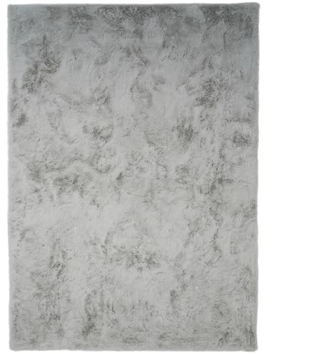 Consilio Concept Cloud Fellteppich 80x150 grau Teppich Supersoft 39 mm Höhe Soft weich Hasenfell Imitat beige braun Wohnzimmerteppich Kinderzimmerteppich Küchenteppich Flurteppich