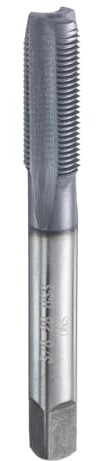 sourcing map Robinet fileté UNS 3/8-28 UNS 6542 en acier rapide avec revêtement TiCN pour droitier Tête plate 3 Flûtes droites Filetage à main