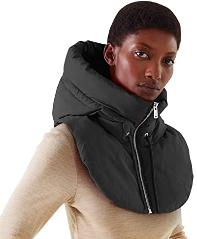 CCOOfhhc 2024 Abnehmbarer Kragen Fake Kragen Unisex Frauen Herren Ärmellos Reißverschluss Falscher Stehkragen Gepolstert Leichte Winter Abnehmbare Halb Weste Damen Fake Kragen abnehmbares Zubehör