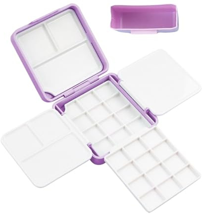 Travel Watercolor Palette, Watercolor Travel Kit, Portable Paint Storage Palette, Moisturizing Watercolor Palette Box med 24 Grids for Watercolor and Oljemålningar, Compact Art Supplies for Artists