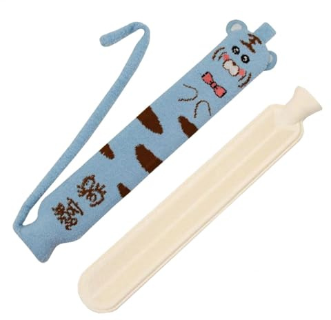 Lange Wärmflasche, Wärmbeutel mit Gurt, Wärmflasche, Handfußwärmer, Plüsch, leicht, 12 cm, für Nacken, Schulter, Hände, Rücken, Beine, Taille