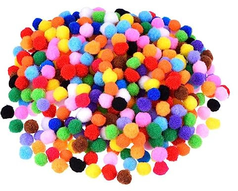 Lurrose 200stücke DIY Pompoms Flauschige Bastel-bommel Mischfarben Für Kreative Handwerksprojekte Und Dekoration Für Bastelarbeiten Und Hobbys