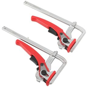 MECUTP 2 Stück Hebelzwinge | Tischzwinge, Schnellspanner Klemmzwingen Zwingen Für Führungsschienen Zum Schleifen Schneiden - 160mm Kapazität Und 60mm Kehlentiefe