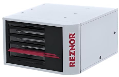 Reznor 30,000 BTU Unit Natural Gas Heater Indoor Use Garage and Shop Heater | Quiet Forced Air, Ceiling Mount, Low Static Propeller Fan | Horizontal Cat 3 Z-Vent Kit | UDXC-30