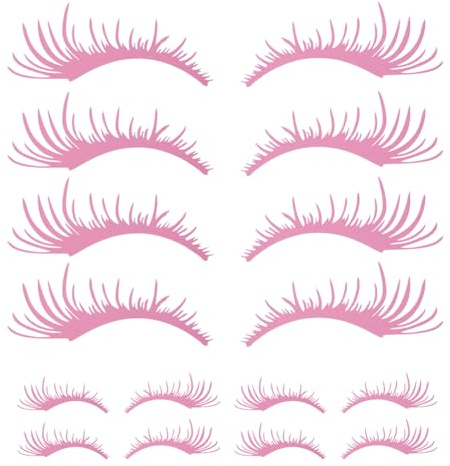 HOBBIESAY 8 Paar 2 Stile Rosa Wimpernaufkleber Scheinwerfer Autoaufkleber Für Autos Coole Fahrzeuge Wimpernaufkleber Autodekorationsaufkleber Vinyl Autoaufkleber Für Sportwagen SUV LKW Motorräder
