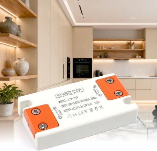 KSIBNW 24V Netzteil, LED Trafo 230V auf 24V Driver 24Volt 0,5A 12W Treiber Transformator kein Rauschen kein LED-Flimmern Spannungsversorgung Extra Dünn Schaltnetzteil für LED Lampen, Nicht Dimmbar