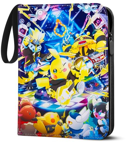 LYAILOOGXL Pokémon Sammelalbum 900 Karten - PVC-frei | 50 Doppelseitige Hüllen (9 Fächer/Seite) – Wasserdichtes PU-Leder mit Reißverschluss – Für Kinder & Sammler ab 6 Jahren