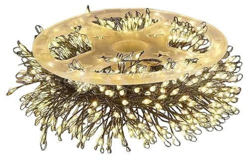 YZBBSH LED-Kupferdraht-Knallkörper-Lichterkette, 8-Modi-Cluster-Feenlichter mit Fernbedienung | Funkelnde Kupferdraht-Lichter für Weihnachtsbaum, Hochzeit, Garten, Party und Heimdekoration (Warm, 6M)
