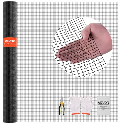 VEVOR Hardware Cloth 72 in x 50 ft, 1/2 in 19 Gauge Galvanized Wire Mesh Roll, Weather-Resistant Vinyl Coated Chicken Wire Fencing, Heavy Duty Welded Garden Plant Fencing for Rabbit Cage Snake Fence