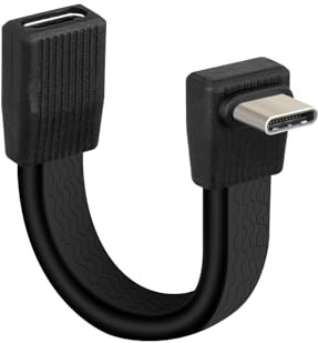 YANBORONSN Câble d'Extension Plat USB 4 Court 80 Gbps, Câble de Charge Rapide USB 3.1, Câble d'Extension Type C Mâle à 90 Degrés vers Type C Femelle PD 240W, Affichage Vidéo 8K@60Hz (51MM)