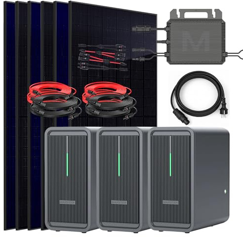 SUNNIVA® 3000W Balkonkraftwerk mit 6,72 kWh Speicher MARSTEK 3x B2500-D, BIFAZIAL FULLBLACK komplett Steckdose, PV Solaranlage Komplettset mit Solarspeicher, 6x 500W N-Type Glas Bifacial Module
