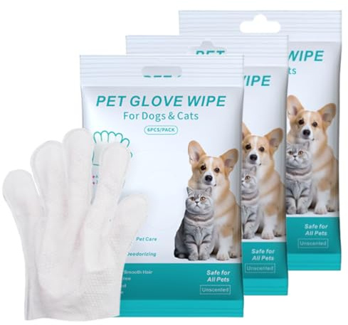 WeddHuis Toallitas de Limpieza para Mascotas Guantes de Lavado para Perros y Gatos (Cara, Orejas, Ojos, Patas) Cuidado Diario y Viajes Sin Enjuague