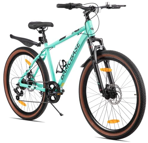 HILAND Bloomer VTT 26 MTB Homme & Femme, 7 Vitesses, Freins à Disque Mécaniques, Cadre Aluminium Hardtail, Vélo Adulte Unisexe, Vert