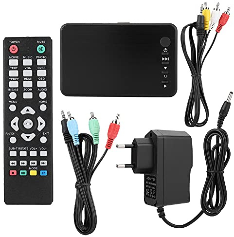 CHEOTIME Reproductor Multimedia HDMI, 1080P 4K Mini HDMI Media Audio Video Publicidad Reproductor de Disco Duro con reproducción automática, Bucle y Memoria de Punto de interrupció