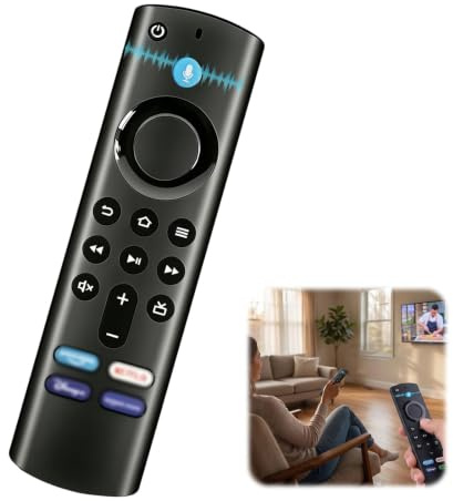 Télécommande vocale de rechange pour Amazon Fire TV Stick 2e/3e Gen, 4K, 4K Max, Lite, HD et Fire TV Cube 2e/3e Gen, télécommande vocale Bluetooth avec 4 boutons d'application, fonction IR et accès