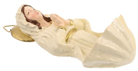 DIYEAH Acquasantiera per Casa e Celebrazioni Religiose Cattolica in Resina Delicata Raffigurazione della Madonna, Resistente e Facile da Installare, Decorazione da Parete Elegante