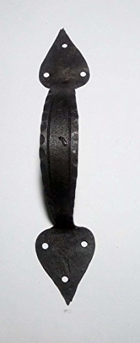 Gussmeister Massiver Zieh-Stoßgriff, Türgriff aus Eisen geschmiedet mit typischer schwarzer Zunderschicht, EIH - 0112