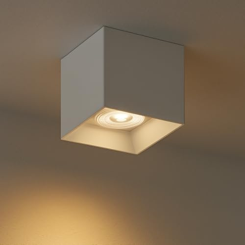 MAZZOLA LUCE Faretto cubo Plafone lampada da soffitto gu10 led gesso bianco pitturabile per interni