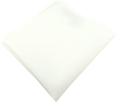 TigerTie - hochwertiges Einstecktuch aus 100% Baumwolle in cremeweiss einfarbig Unicolor - Einstecktuch 26 x 26 cm