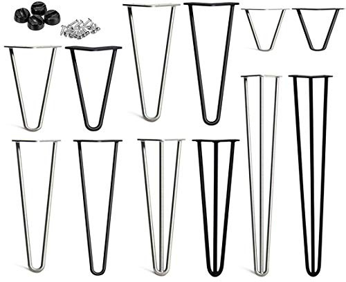Lucn Haarnadel Tischbein, DIY Möbel Metall Tisch Beine perfekt für Schrank, Kleiderschrank, TV-Schränke, Schubladen, Nachttisch Komme Mit Freie Bodenschutzvorrichtungen und Schrauben, Möbelfüße