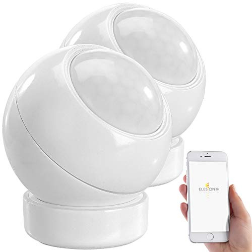 Luminea Home Control Elesion Bewegungsmelder: 2er-Set WLAN-PIR-Bewegungsmelder und Lichtsensor mit App (Smart Home, W-LAN, E27)