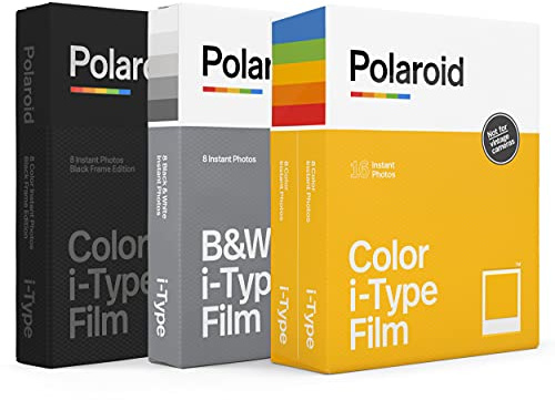 Polaroid I-Type Film Variety Pack - I-Type Color, B&W, Marco Negro (32 Fotos) (6182)