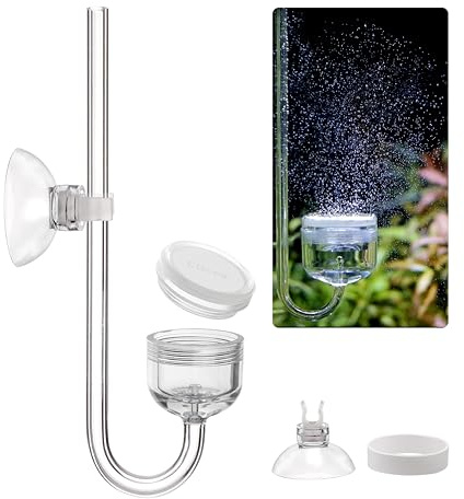 Clscea Acrylic CO2 Diffuser with Integrated Bubble Counter for Aquarium Plants (S)