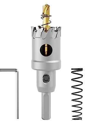 CSOOM Upgrade Hochleistungs-Hartmetall-Lochsäge,TCT Lochschneider.Edelstahl und Metallgitter sind die ideale Wahl (25mm)
