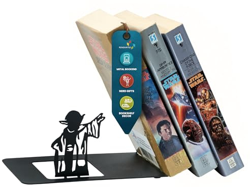Renovatio Serre-Livres en métal Master – Serre-Livres Mignons décoratifs Uniques – Serre-Livres Modernes Geek – Serre-Livres en métal Noir pour Bureau et Maison – Support d'étagère Cool pour Chambre