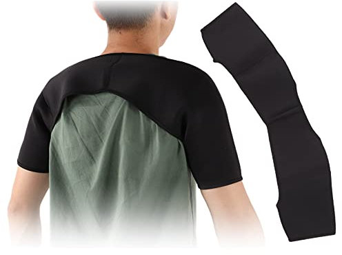 Cyrank Shoulder Support Brace for Men, Double Shoulder Brace Warm Support Protector Breathable Sports Back Shoulder Brace for Outdoor Hiking Lifting Sports