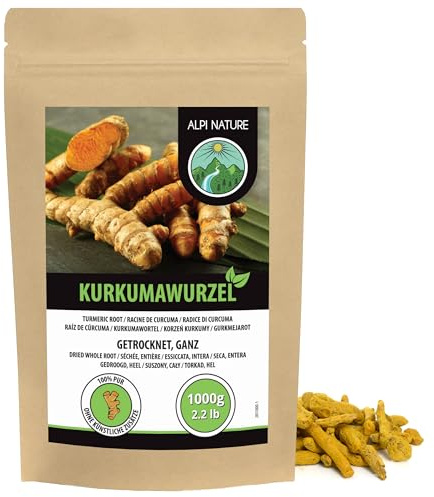 Alpi Nature Gurkmejarotbitar 1kg, Torkade och Skurna Gurkmejarot Bitar, Gurkmeja Te