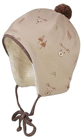 maximo Jungen Mütze/Schildmütze mit Bindeband 35500 1264 in Hellbraun, Kleidergröße:43, Farbe:Hellbraun (Brown 1465)