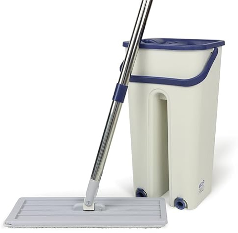 Mop PRO Multi-Functional Wash & Dry Mop and Bucket Set Flat Squeeze 360° + Pads (Five + Two Cloths