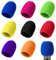 Jeffdad 6 Pcs Microphone Covers Foam, Shakeproof Microphone Foam Covers, Washable Mic Filter for Handheld Microphone, Foam Windscreen Covers Reduce Plosive Wind Noises (Color)